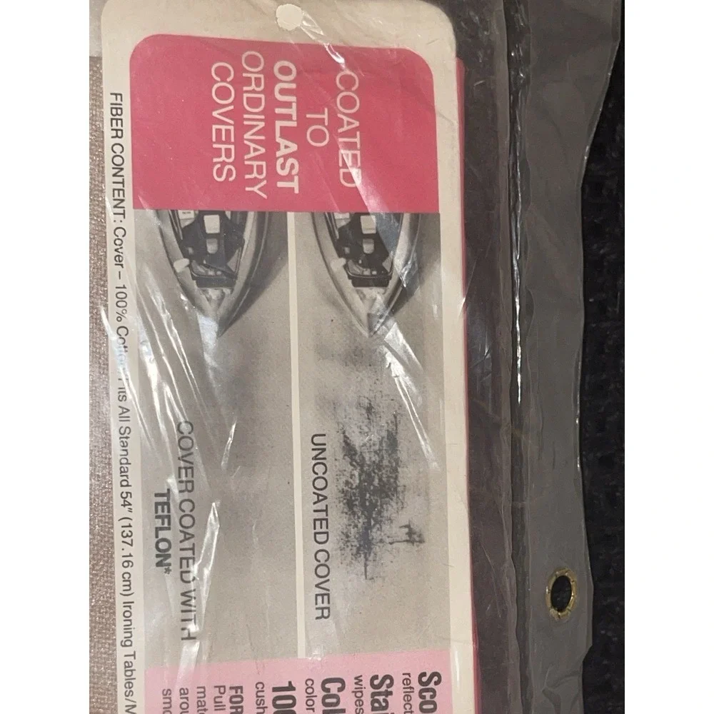 Vintage 1985 Retro Magla Dusty Rose Ironing Board Cover & Pad Teflon New Sealed